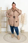 Parka Przeciwdeszczowa Oversize YOVI beżowa Plus Size 50-60