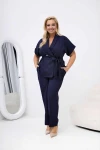 Elegancki Komplet LOVLY granatowy Plus Size 44-50