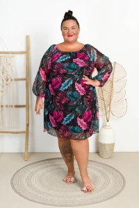 Siateczkowa Sukienka FREJA wzór 7 Plus Size 42-52