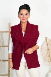 Kamizelka z Bukli JOJO bordowa Plus Size 42/48