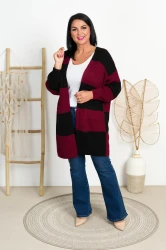 Kardigan Sweter LOLLi burgund Plus Size 42/48