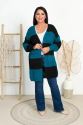 Kardigan Sweter LOLLi petrol Plus Size 42/48