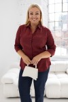 Koszula LUCYNA bordowa Plus Size 44-56