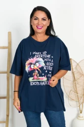 T-shirt VAMOS Nerwus granatowy Plus Size 48/54