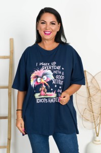 T-shirt VAMOS Nerwus granatowy Plus Size 48/54