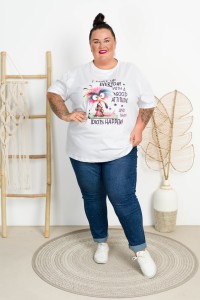 T-shirt VAMOS Nerwus biały Plus Size 48/54