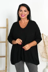 Sweter Oversize RADA czarny Plus Size 46/56