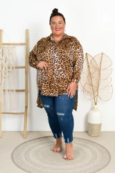 Koszula z długim tyłem NELA pantera #1 Plus Size 46/54