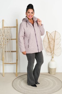 Kurtka z odpinanym kapturem MIRA siwa Plus Size 44-52