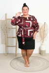 Bluzka elegancka z wiązaniem MARIENN wzór 1 Plus Size 44-52