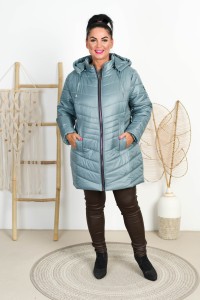 Kurtka na zimę KINGA szarobłękitna Plus Size 44-52