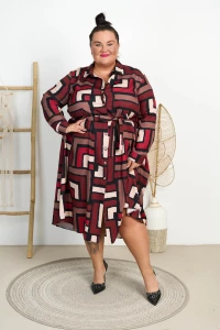 Sukienka Szmizjerka LOREN wzór 2 Plus Size 42-52