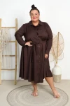 Sukienka Szmizjerka LOREN czekoladowa Plus Size 44-52