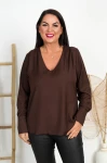 Bluzka elegancka MIRELLA czekoladowa Plus Size 44-52