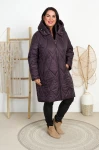 Zimowy Płaszcz NIKI śliwkowa Plus Size 42-52