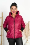 Krótka Kurtka pikowana NAZAR bordo Plus Size 44-50