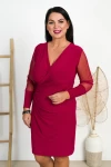 Sukienka z kopertowym założeniem ALIS bordo Plus Size 44-52