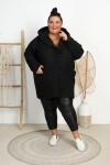 Płaszcz Oversize z Bukli czarny Plus Size 44-58