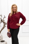 Bluzka z krawatką AMELIA bordowa Plus Size 44-56