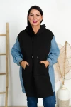 Bluza z Jeansem ocieplana ROCCO czarna Plus Size 46/54