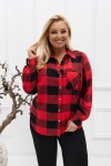 Koszula w kratę VIOLET czerwono-czarna Plus Size 44-58