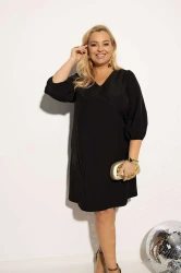Sukienka wiązana na plecach SHONDA czarna Plus Size 44-50