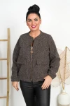 Bomberka Włochacz GOGO brązowa Plus Size 44-52