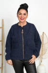 Bomberka Włochacz GOGO granatowa Plus Size 44-52