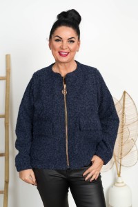 Bomberka Włochacz GOGO granatowa Plus Size 44-52