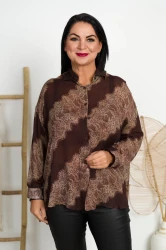 Koszula z dłuższym tyłem VICKY wzór 1 Plus Size 46/50