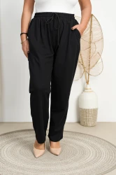 Spodnie dresowe proste ASHTON czarne Plus Size 48/54