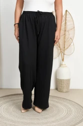 Spodnie dresowe szerokie ASHTON czarne Plus Size 48/54