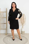 Sukienka z kopertowym założeniem ALISA czarna Plus Size 44-52