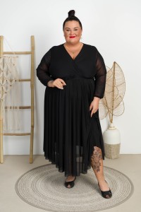 Sukienka siateczkowa LULU czarna z Plus Size 46/52
