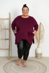 Bluza Masełko z kokardami ELSA burgundowa Plus Size 48/54