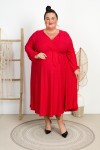 Sukienka z brokatem LOLITA czerwona Plus Size 46/54