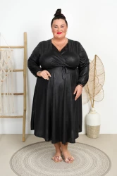 Sukienka EkoSkórzana LOLITA czarna Plus Size 46/54 