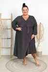 Sukienka z mieniącą niteczką LOLITA srebrna Plus Size 46/54