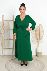 Sukienka z mieniącą niteczką KATRIN zielona Plus Size 46/50