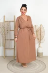 Sukienka z mieniącą niteczką KATRIN pudrowa Plus Size 46/52