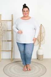 Bluzka Laserówka REENE biała Plus Size 50/54