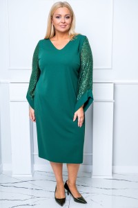 Sukienka elegancka MORTICIA zielona Plus Size 44-56 
