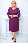 Sukienka elegancka MORTICIA śliwkowa Plus Size 44-56