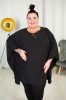 Tunika Ponczo ze świecącą nitką MAGNETIK czarna Plus Size 46/56