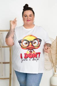 T-shirt VAMOS Kaczorek biały Plus Size 48/54