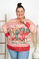 Sweterek świąteczny CLAUS jaminiki Plus Size 46/52