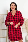 Sukienka z troczkami PARTI krata czerwona Plus Size 46/52