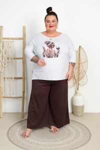 Spodnie Szwedy ROKKO czekoladowe Plus Size 44-56