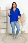 Bluzka z zipem VELMA chabrowa Plus Size 42/46