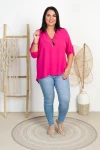 Bluzka z zipem VELMA różowa Plus Size 42/46